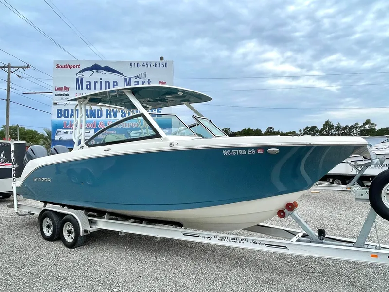 Slide: The Image of 2020 Stingray 269 DC boat on trailer at Marine Mart. - 7