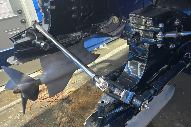 Slide: The Image of Close-up of 1989 Apache 41 "The Chief" boat propeller and drive system. - 10