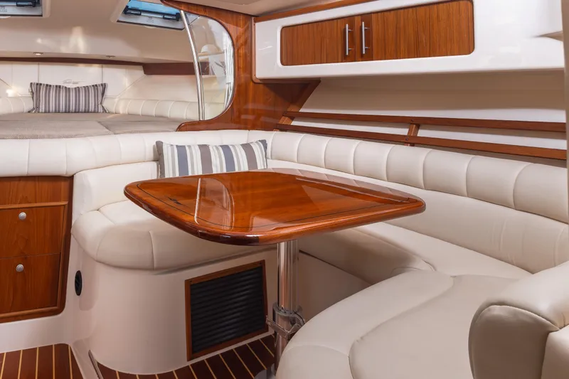 Slide: The Image of Luxurious interior of 2006 Grady-White Express 360 boat with elegant wood and leather finishes. - 23