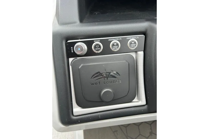 Slide: The Image of Control panel of a 2025 South Bay 525UL393 with Wet Sounds audio system. - 15