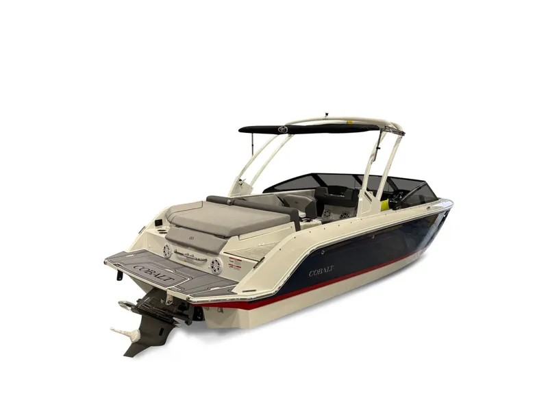 Slide: The Image of 2026 Cobalt CS23 boat, luxury design, rear view. - 3