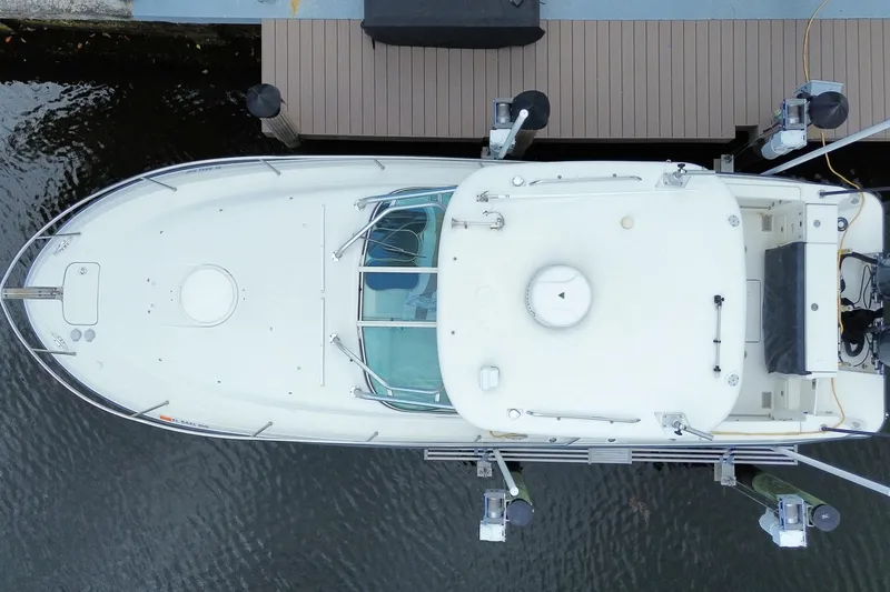 Slide: The Image of Aerial view of 2006 Hydra-Sports Vector 2900 VX boat docked at a pier. - 16