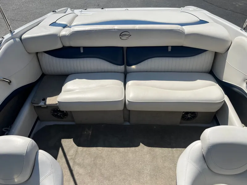 Slide: The Image of Interior of a 2008 Crownline 23 SS boat with white seating. - 46