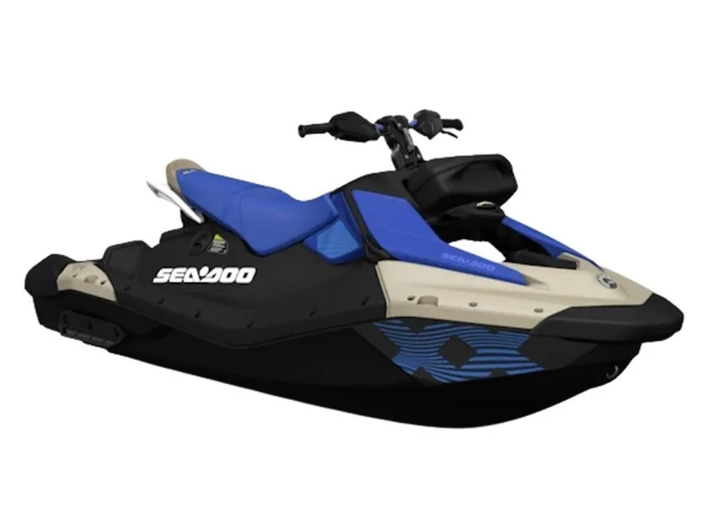 The Image of 2025 Sea-Doo Spark Trixx for 3, blue and black, side view. - 0