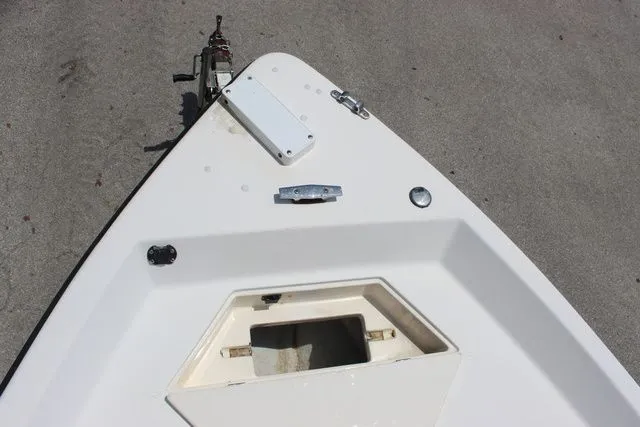 Slide: The Image of Bow of a 2001 Sea Pro 2100 SV boat with storage compartment. - 13