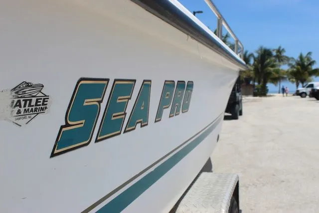 Slide: The Image of Sea Pro 2100 SV boat on beach, year 2001. - 7