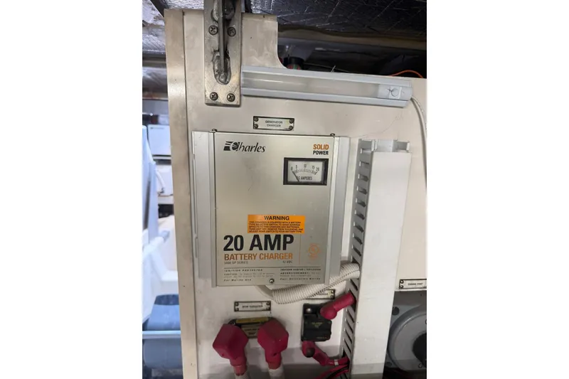 Slide: The Image of Battery charger in 2006 Carver 56 Voyager yacht engine room. - 30