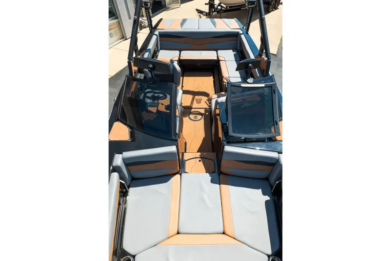 Slide: The Image of 2025 Axis A225 boat interior with modern seating and sleek design. - 22