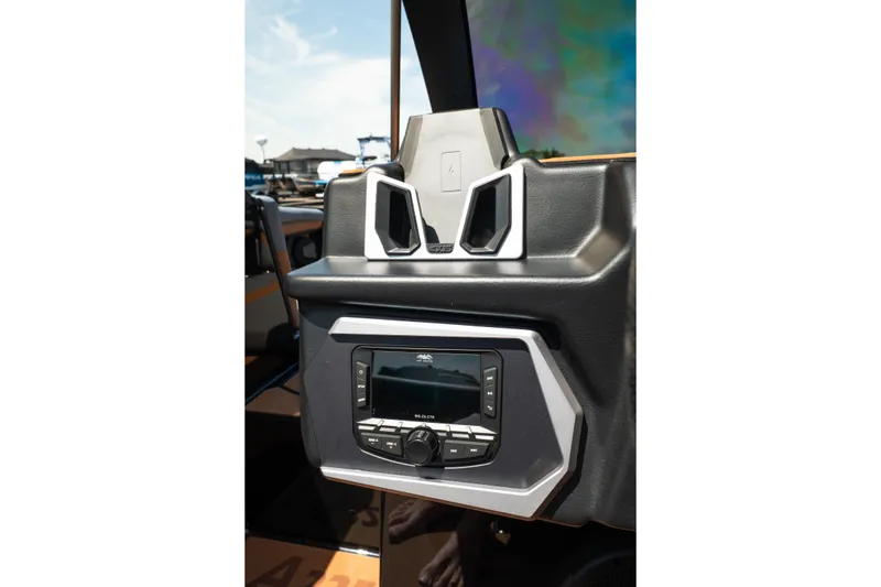 Slide: The Image of Dashboard of 2025 Axis A225 boat featuring modern control panel and sleek design. - 27