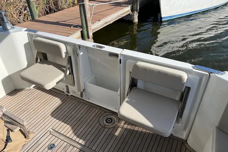 Slide: The Image of Helm of 2020 Beneteau Swift Trawler 35 with Raymarine navigation system. - 3