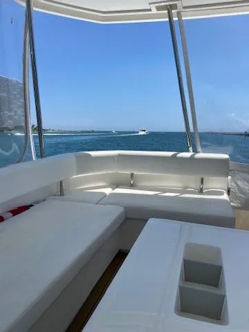 Slide: The Image of Interior of a 2019 Leopard 43 PC yacht overlooking the sea. - 13