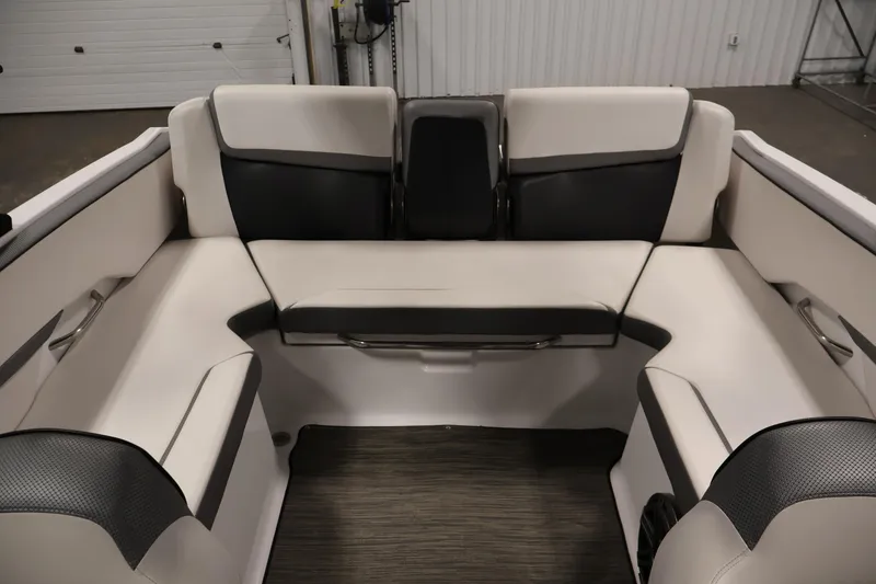 Slide: The Image of 2021 Scarab 215 ID boat interior with sleek, modern seating design. - 35