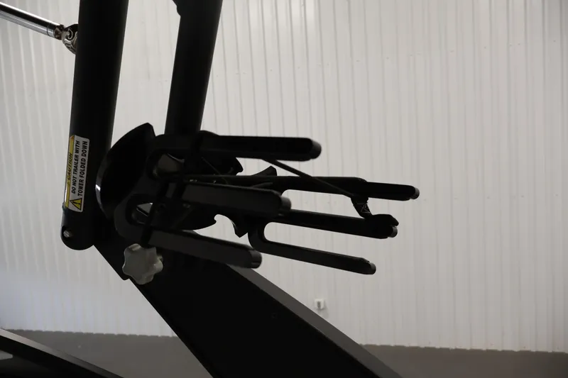 Slide: The Image of Close-up of a 2021 Scarab 215 ID boat component against a corrugated metal background. - 38