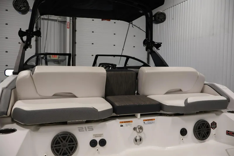 Slide: The Image of 2021 Scarab 215 ID boat interior with comfortable seating and modern design. - 41