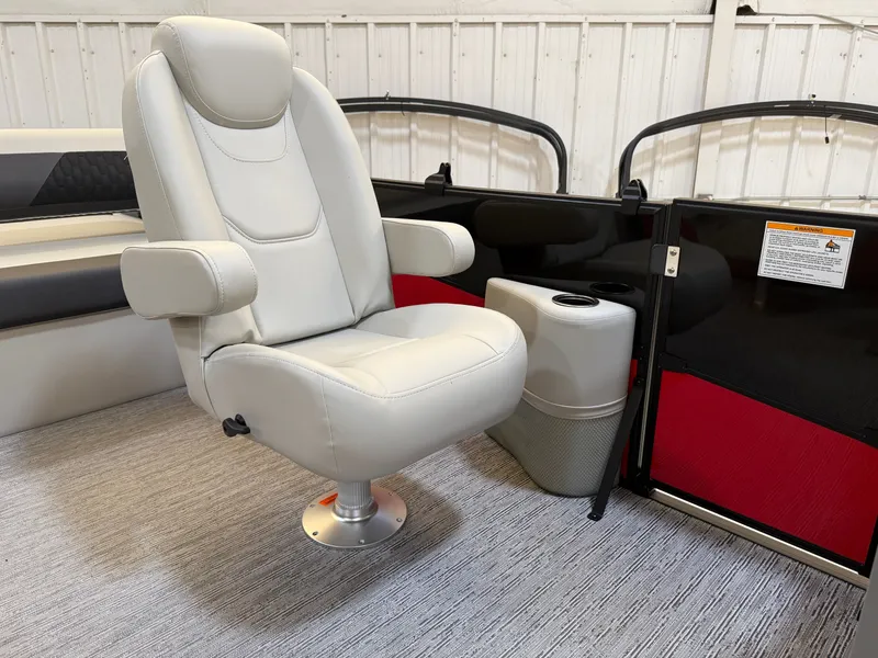 Slide: The Image of Luxurious seating in Sylvan R-22 CLZ DH boat, 2026 model. - 12