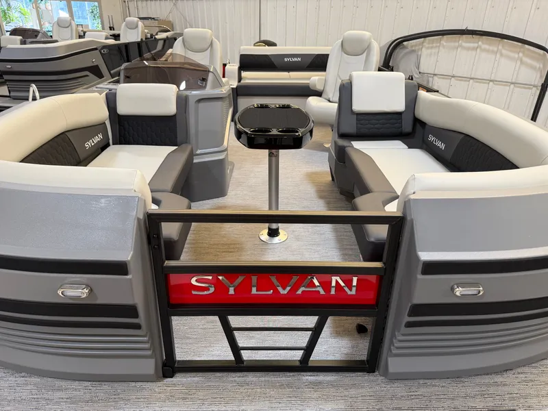 Slide: The Image of Interior view of Sylvan R-22 CLZ DH pontoon boat, 2026 model. - 6