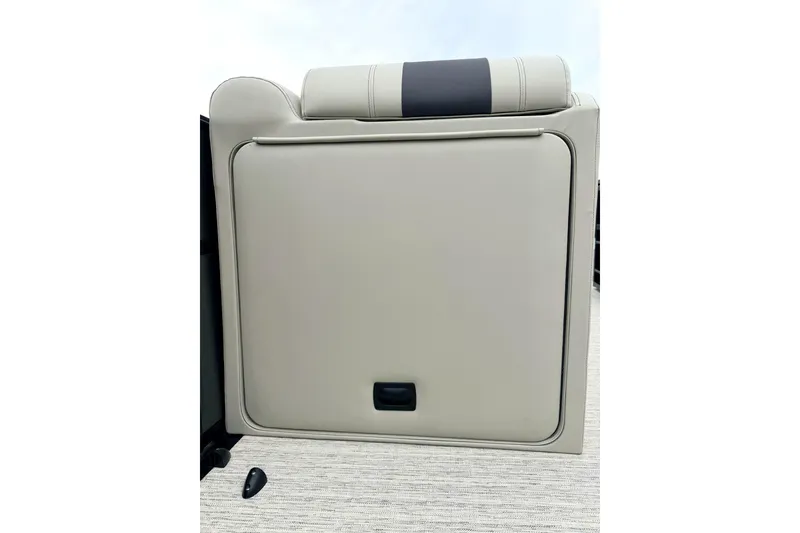 Slide: The Image of 2026 Coach Pontoons 223 RFC seat with beige upholstery and black accent. - 16
