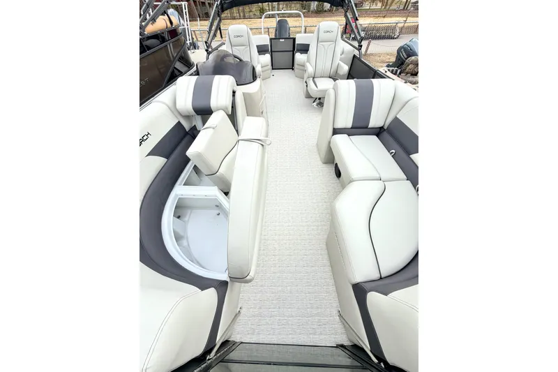 Slide: The Image of 2026 Coach Pontoons 223 RFC interior with luxurious seating and modern design. - 22