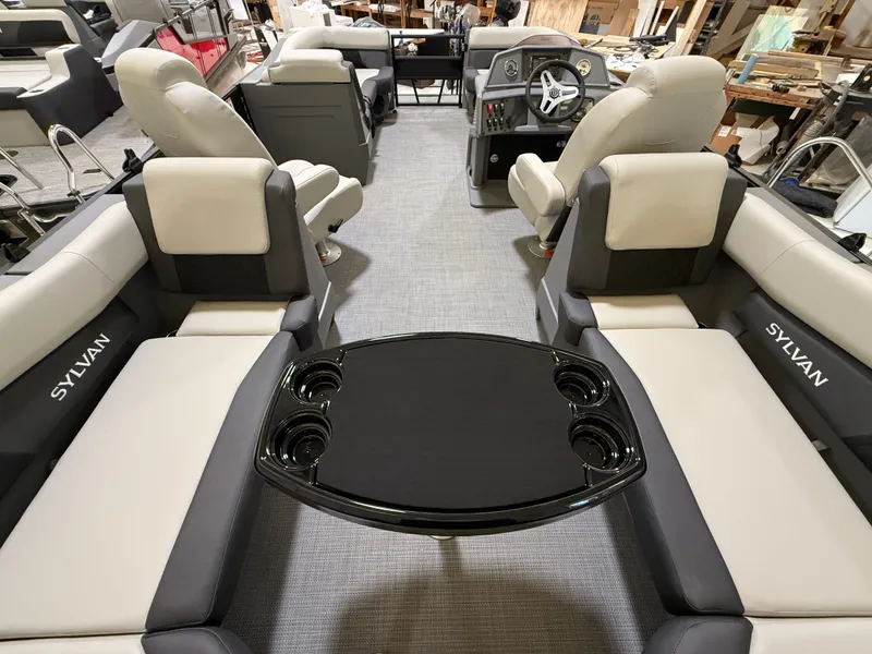 Slide: The Image of Interior of 2026 Sylvan R-22 LZ DH with luxurious seating. - 14