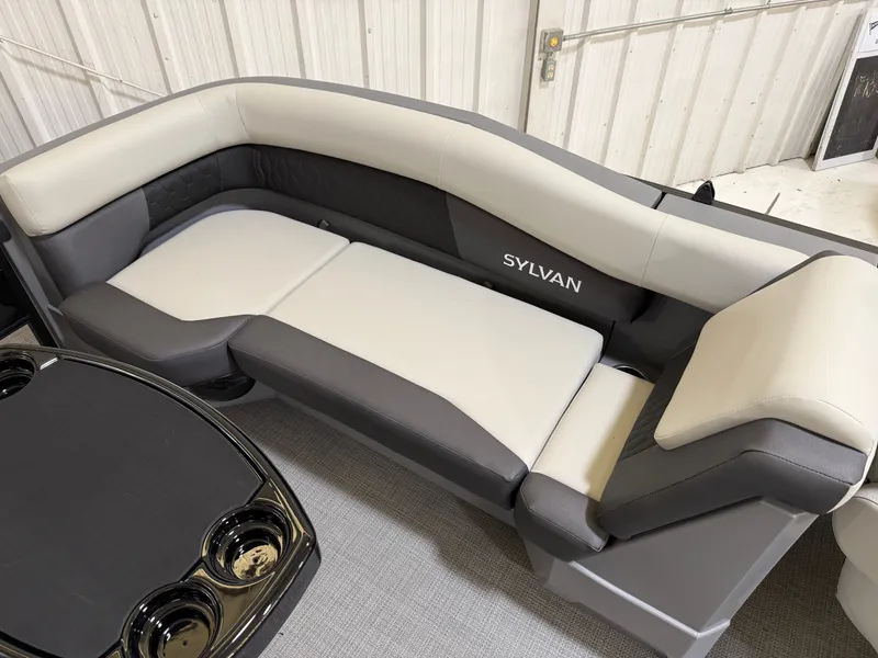 Slide: The Image of Interior of 2026 Sylvan R-22 LZ DH with gray and white seating. - 16