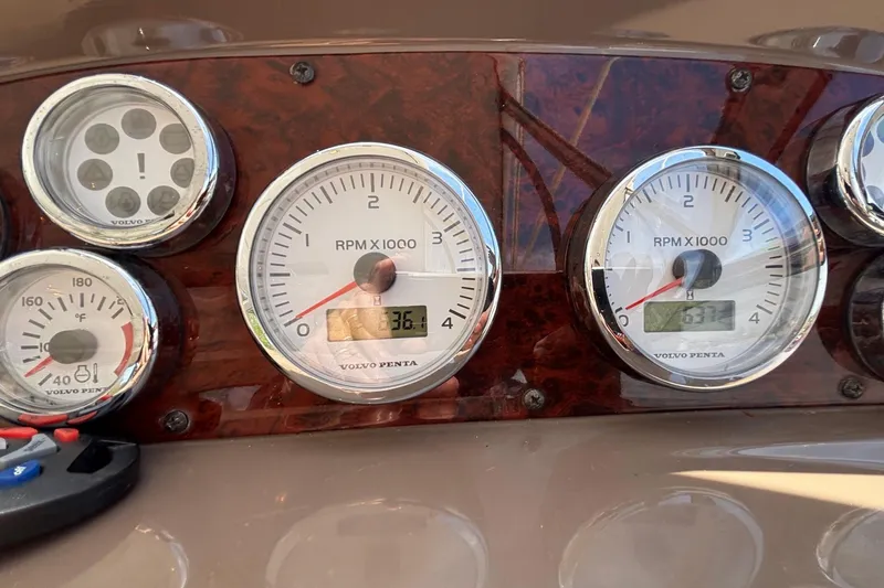 Slide: The Image of Dashboard of a 2006 Regal Commodore 3860 with Volvo Penta gauges. - 20