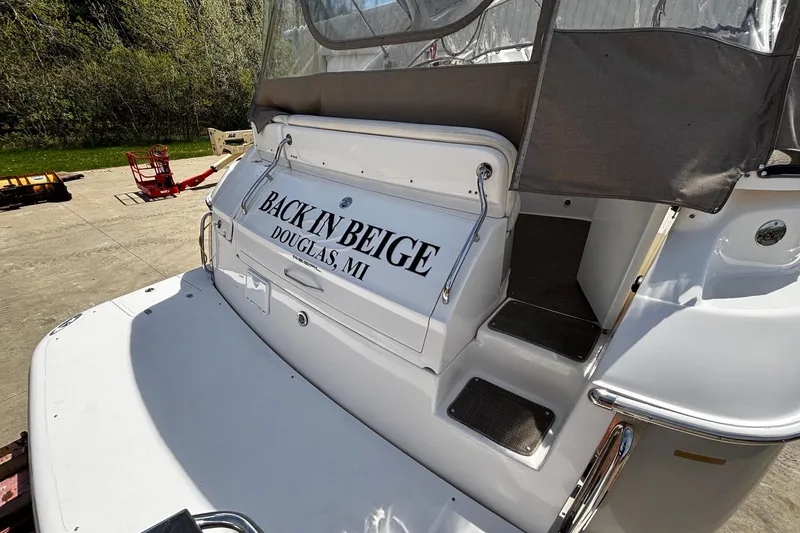 Slide: The Image of 2006 Regal Commodore 3860 boat with "Back in Beige" name, docked in Douglas, MI. - 33