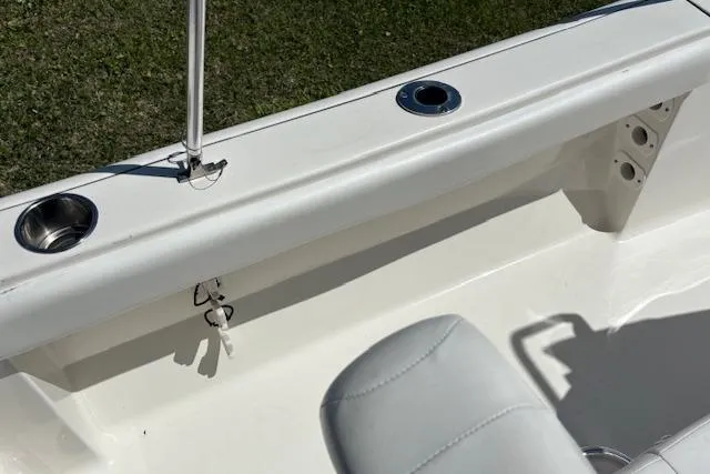 Slide: The Image of 2013 Key West 189 FS boat interior with cup holders and seating. - 12