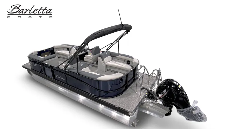 Slide: The Image of 2026 Barletta SANZA 22QC pontoon boat with Mercury engine, luxurious design. - 9