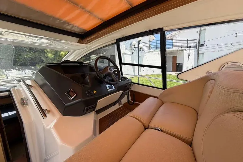 Slide: The Image of Bathroom interior of 2013 Cranchi Endurance 41 yacht, featuring modern fixtures and wood accents. - 13