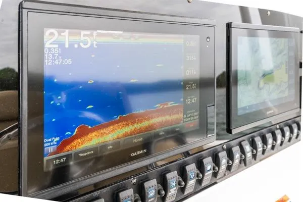 Slide: The Image of Garmin fishfinder display on 2018 Sea Hunt Gamefish 27 boat dashboard. - 29