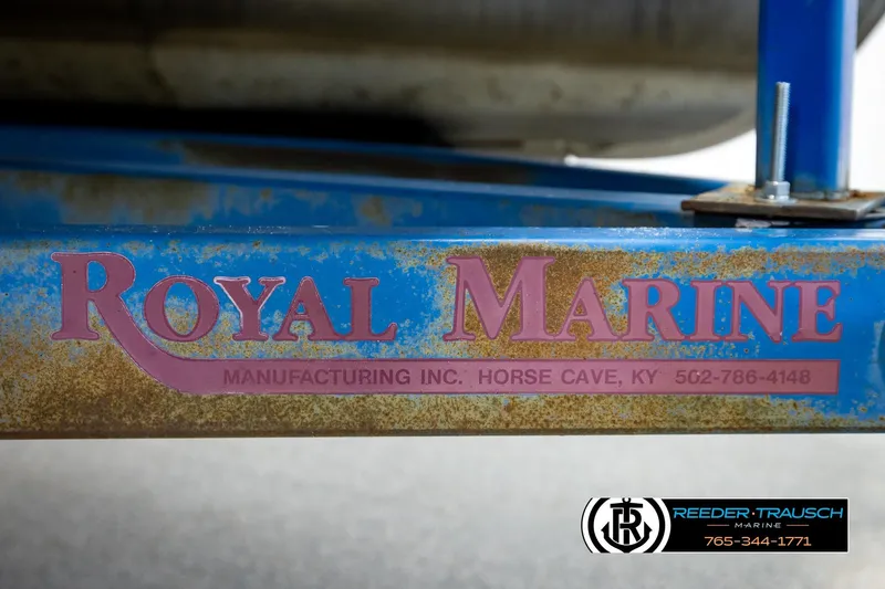 Slide: The Image of Blue Royal Marine trailer with rust, manufactured in Horse Cave, KY, by Godfrey SW2423, 1998. - 38