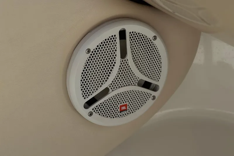 Slide: The Image of JBL speaker installed in a 2006 Chaparral 190 SSi boat interior. - 22