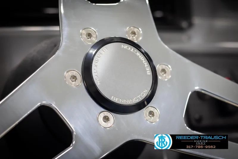 Slide: The Image of Close-up of a Bennington 21 SSR 2025 steering wheel. - 32