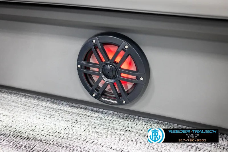 Slide: The Image of Rockford Fosgate speaker in Bennington 21 SSR 2025 boat. - 43
