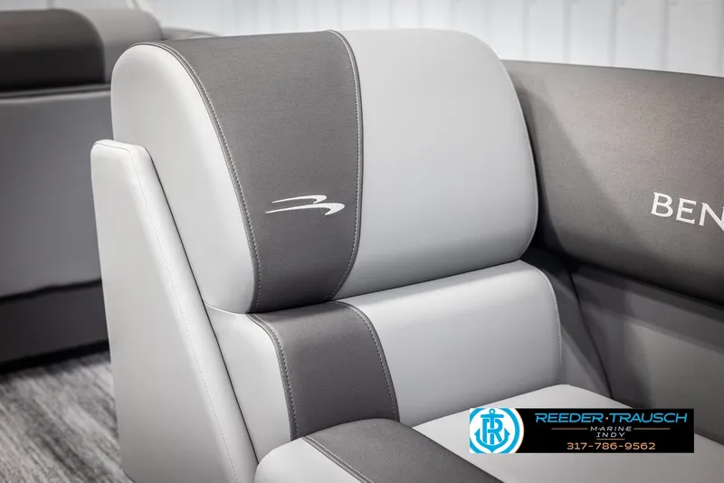 Slide: The Image of Interior of 2025 Bennington 21 SSR with gray upholstery. - 44