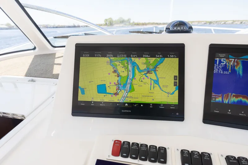 Slide: The Image of Navigation system on a 2022 Albemarle 36 Express boat. - 14