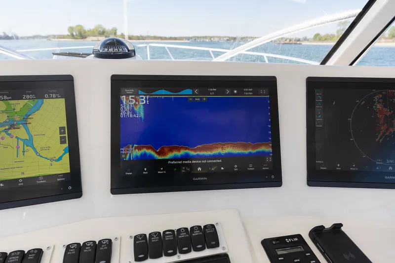 Slide: The Image of Navigation systems on a 2022 Albemarle 36 Express boat. - 15