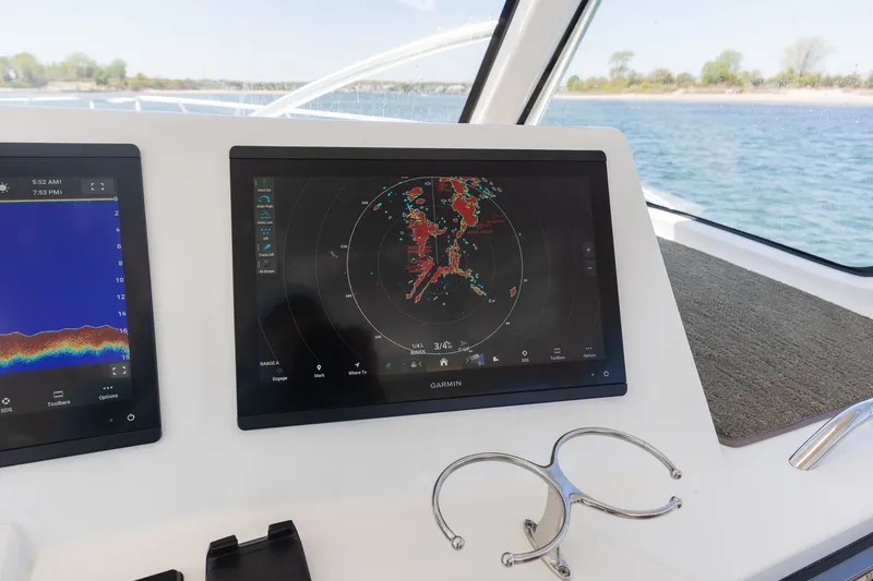 Slide: The Image of Navigation system on Albemarle 36 Express 2022 with Garmin display. - 16