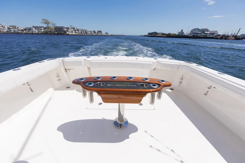 Slide: The Image of Albemarle 36 Express 2022 on open water, view from stern. - 29