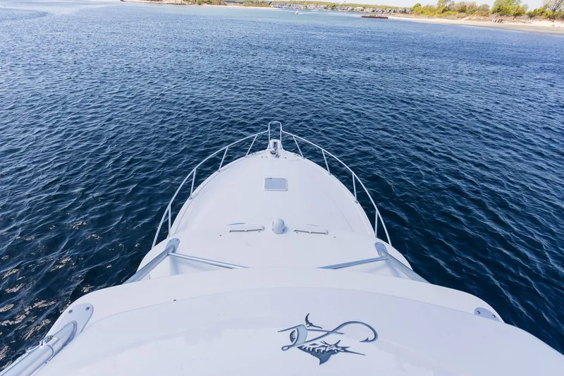 Slide: The Image of Albemarle 36 Express 2022 on open water, view from the bow. - 45