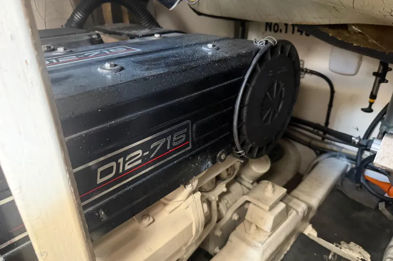 Slide: The Image of Engine compartment of a 2003 Viking Princess V50 with D12-715 engine. - 26