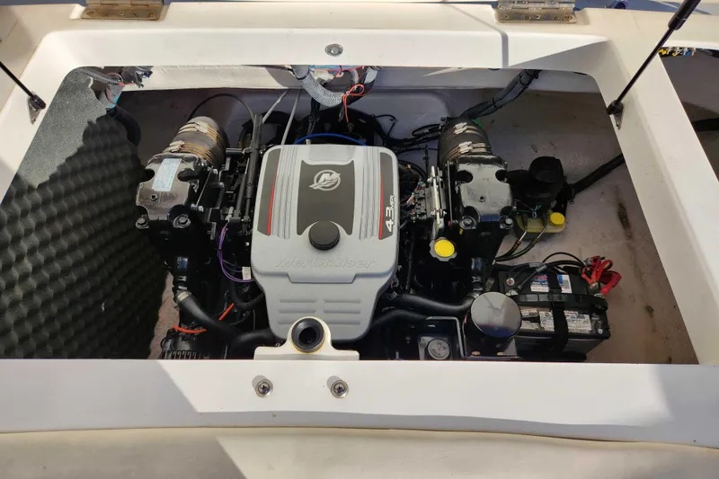 Slide: The Image of 2012 Rinker 216 Captiva Bowrider engine compartment with MerCruiser 4.3L engine. - 9