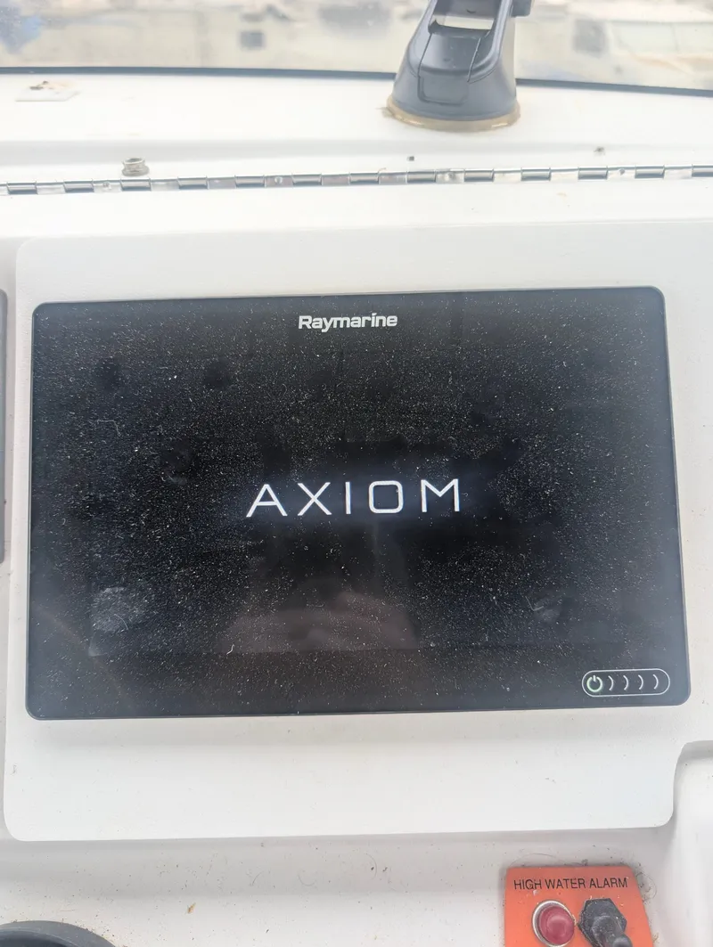 Slide: The Image of Raymarine Axiom display on 2001 Mainship 390 Trawler. - 26