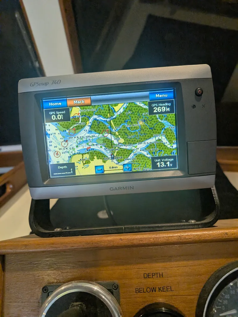 Slide: The Image of Garmin GPS map on 2001 Mainship 390 Trawler. - 64