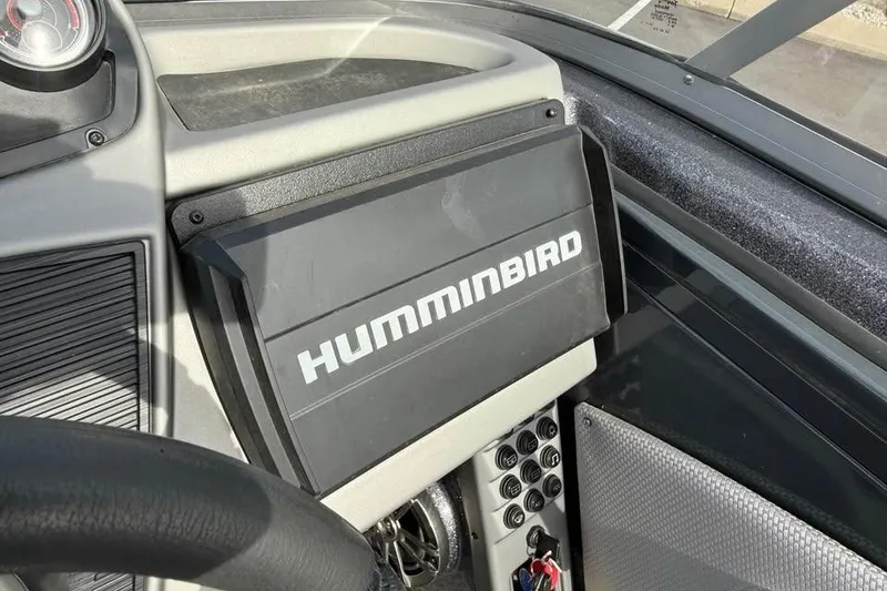 Slide: The Image of Dashboard of 2022 Ranger VX1888 WT boat featuring Humminbird electronics. - 11