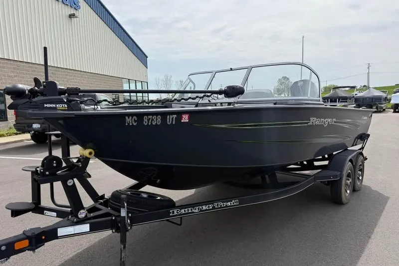 Slide: The Image of 2022 Ranger VX1888 WT boat on trailer, parked outside dealership. - 3