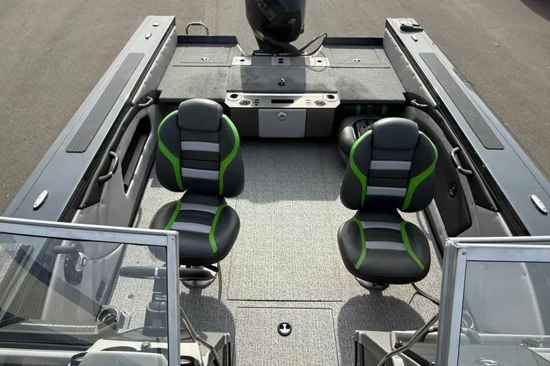 Slide: The Image of 2022 Ranger VX1888 WT boat interior with two seats and console. - 6