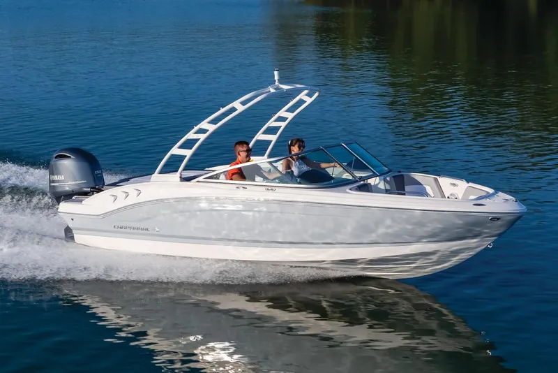 Slide: The Image of Manufacturer Provided Image: 2020 Chaparral 21 SSi OB boat cruising on a lake. - 20