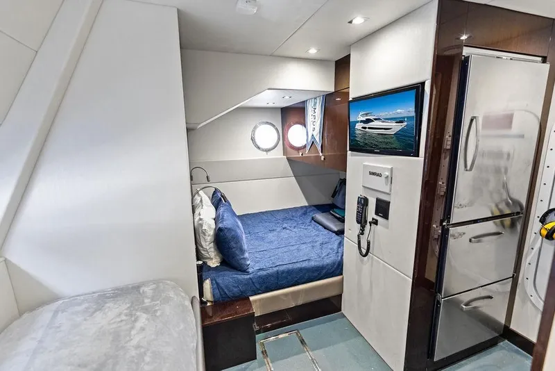 Slide: The Image of Luxurious interior of 2019 Sunseeker 76 Yacht with cozy bedroom and modern amenities. - 66