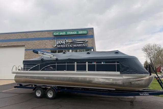 Slide: The Image of 2012 Bennington 2574 GCW pontoon boat on trailer at Jerry's Majestic Marine. - 27